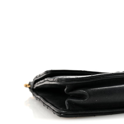 Chanel Goatskin Quilted Pearl Chain Flap Bag Black 9 of 10