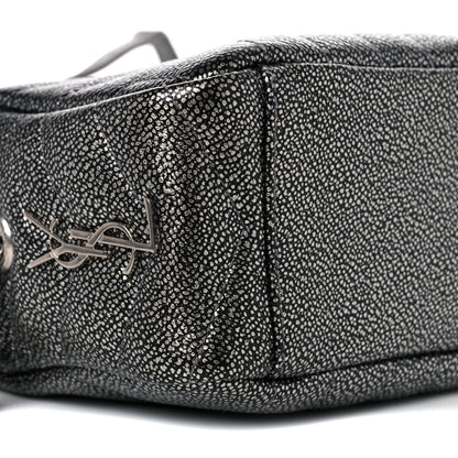 Saint Laurent Metallic Grain De Poudre Y Quilted Monogram Mini Loulou Camera Bag Gun Metal 8 of 13