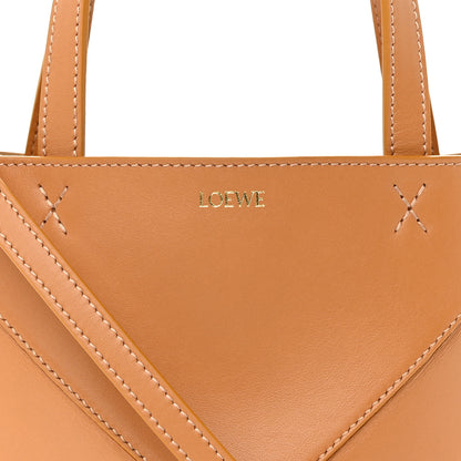 Loewe Shiny Calfskin Mini Puzzle Fold Tote Warm Desert 8 of 10