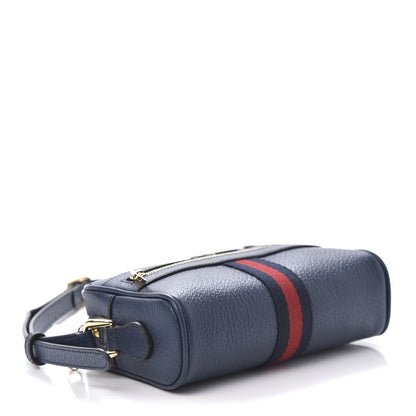Gucci Textured Calfskin Web Mini Ophidia Shoulder Bag Blue Agata 4 of 11