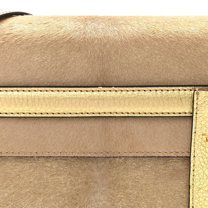 Valentino Garavani Metallic Calf Hair Small My Rockstud Frame Bag Gold 8 of 19