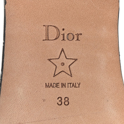 Christian Dior Canvas Around the World Embroidered Dway Flat Slide Sandals 38 Black White 6 of 9