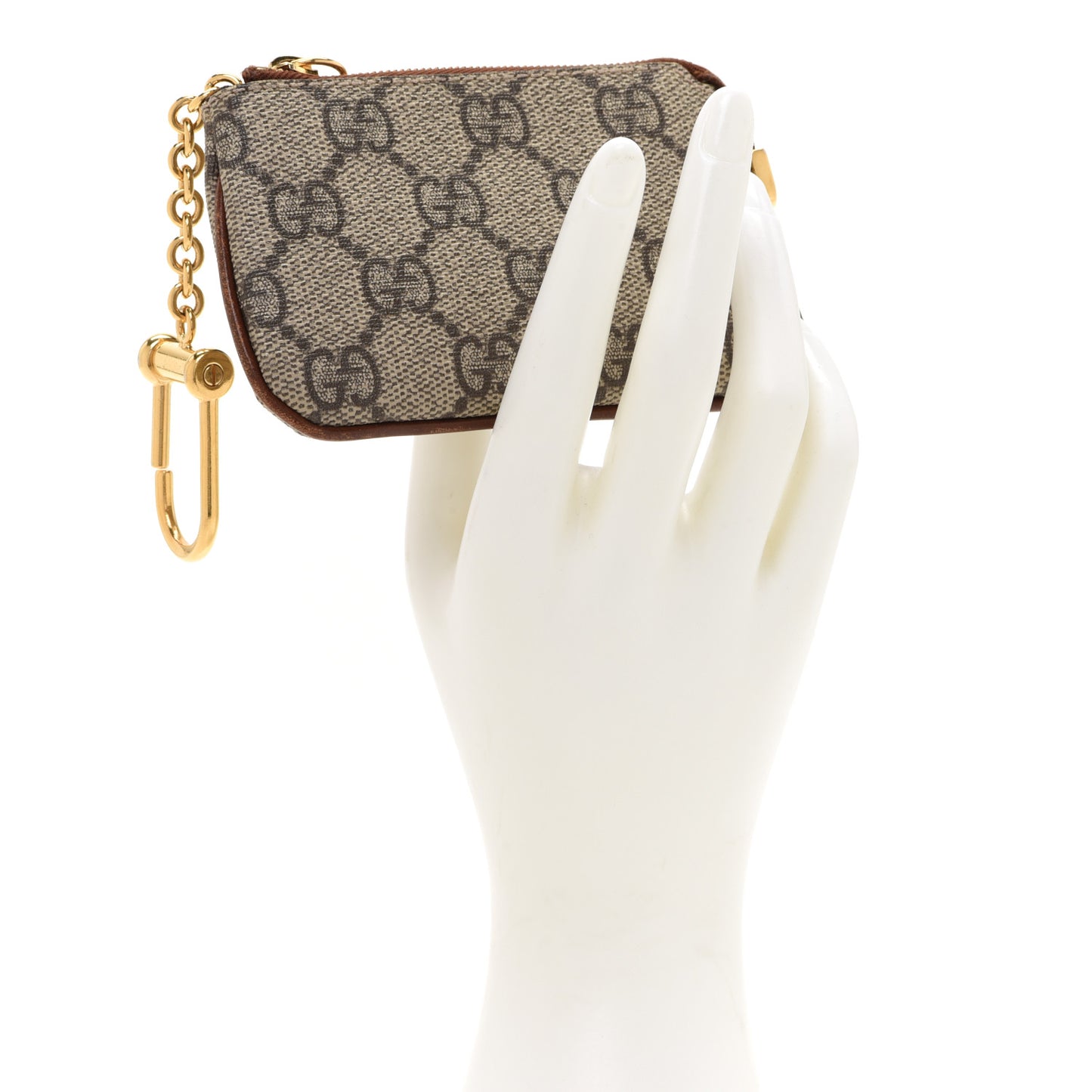 GG Supreme Monogram Key Case Brown