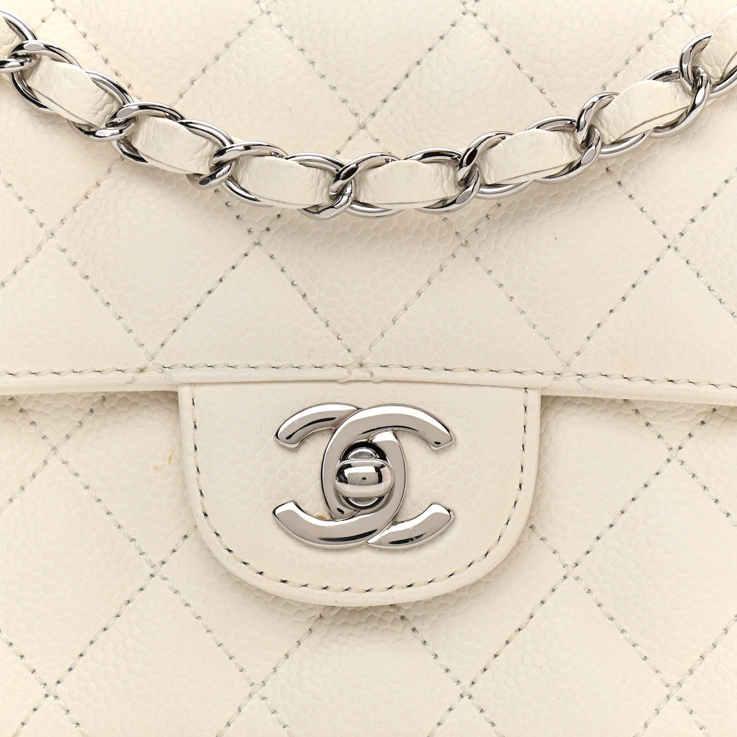 Chanel Caviar Quilted East West Flap White 8 of 18