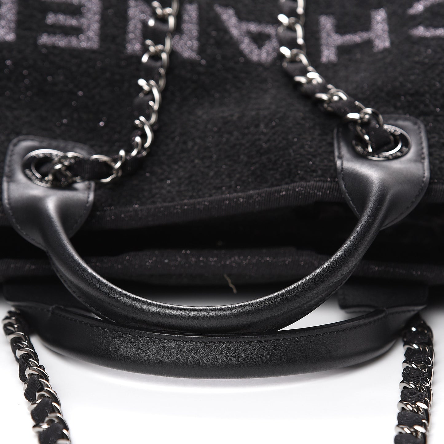 Lurex Boucle Large Deauville Tote Black