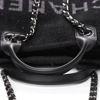 Chanel Lurex Boucle Large Deauville Tote Black 10 of 10