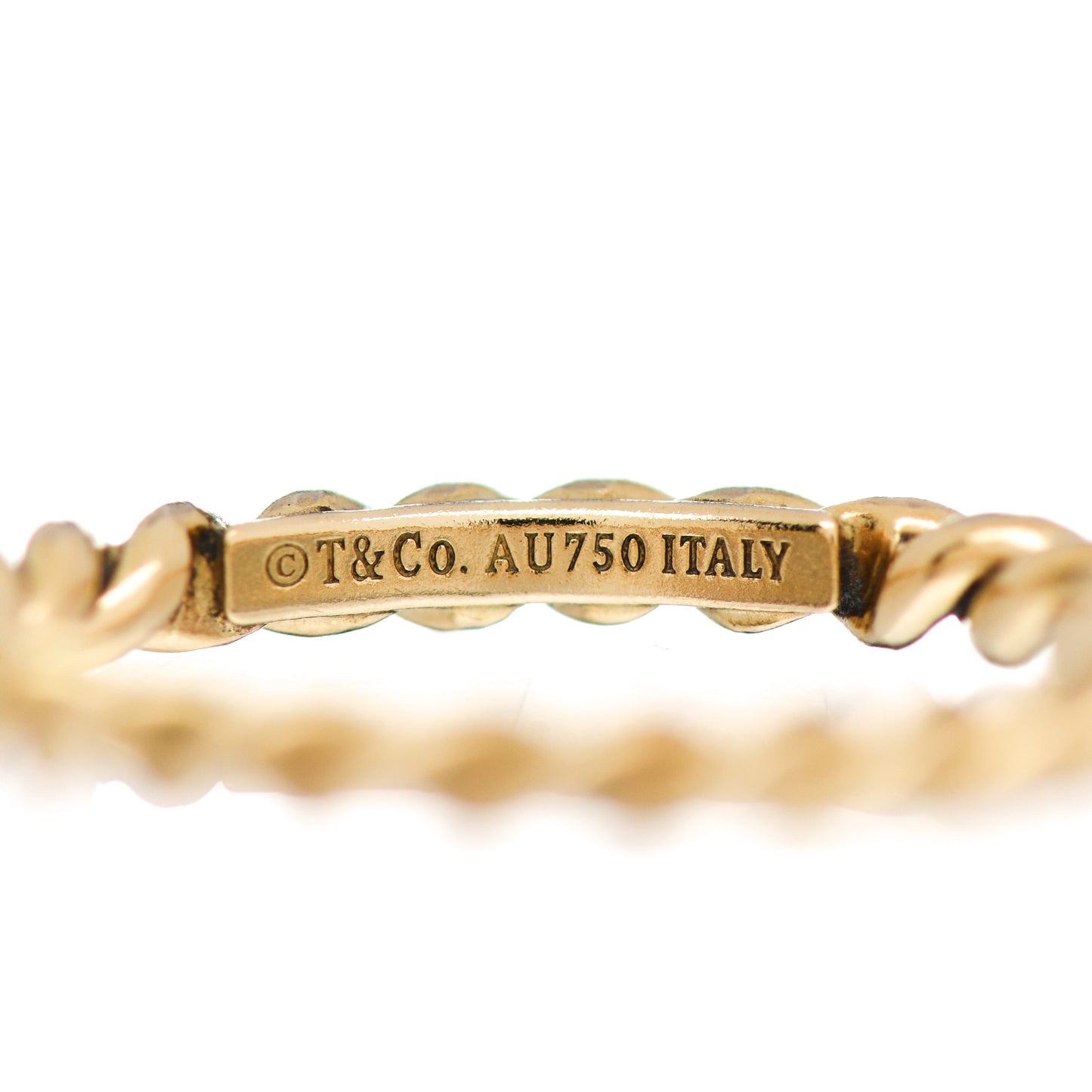18K Yellow Gold Narrow Twist Ring 48 4.5