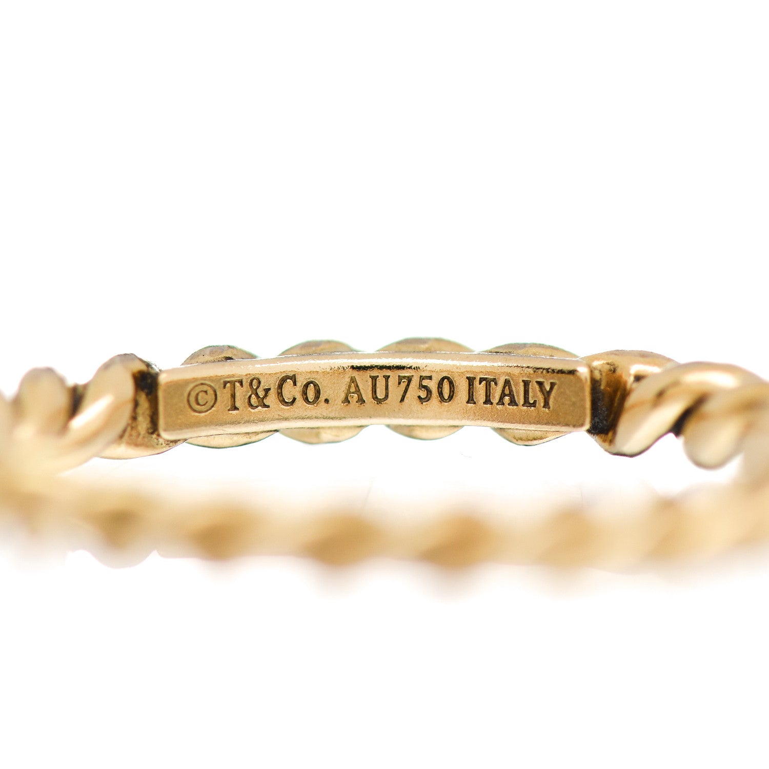 Tiffany 18K Yellow Gold Narrow Twist Ring 48 4.5 4 of 4