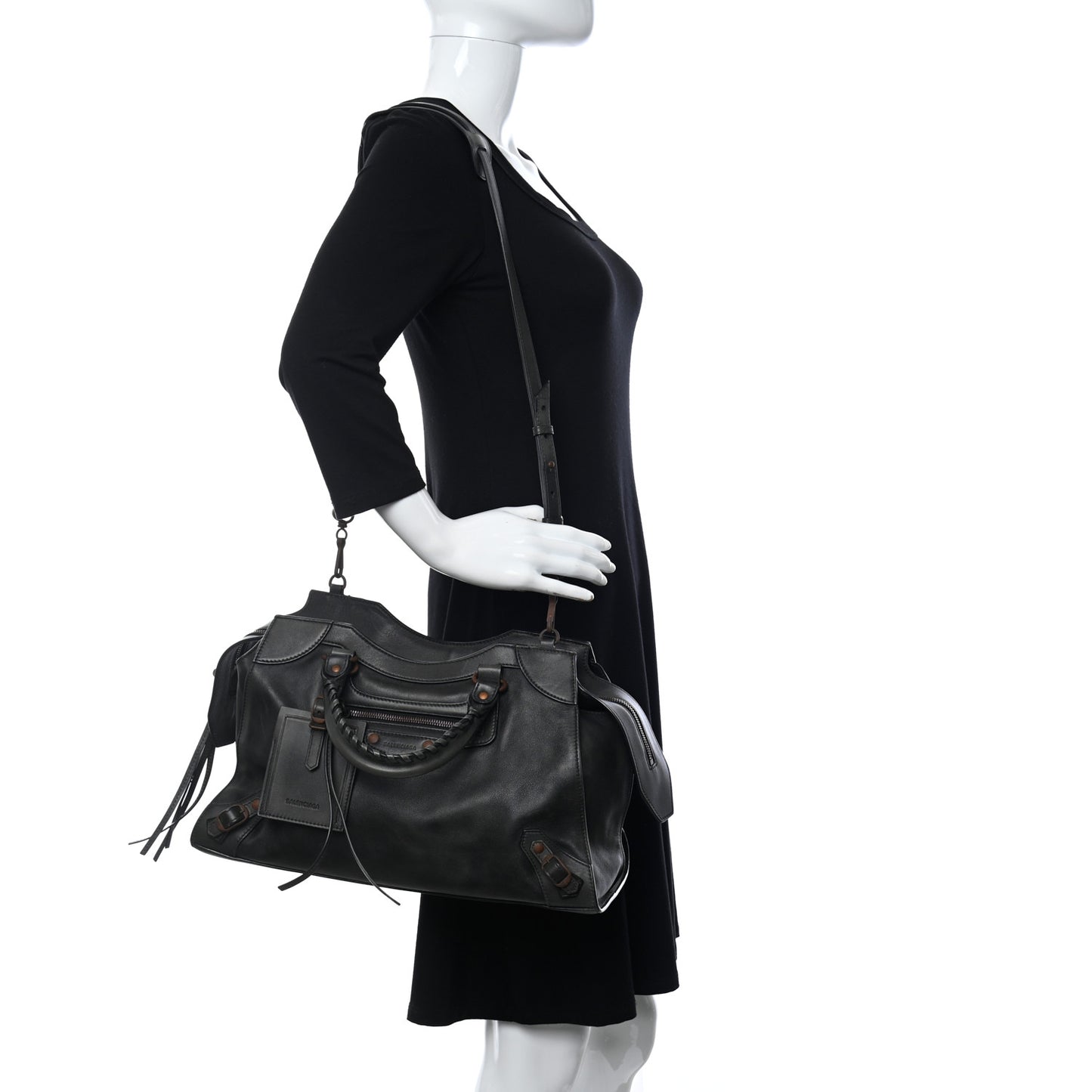 Used Calfskin Rust Hardware Neo Classic City Black