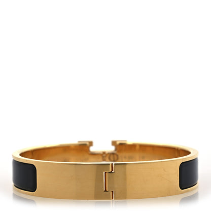 Hermes Enamel Narrow Clic Clac H Bracelet GM Black 3 of 4