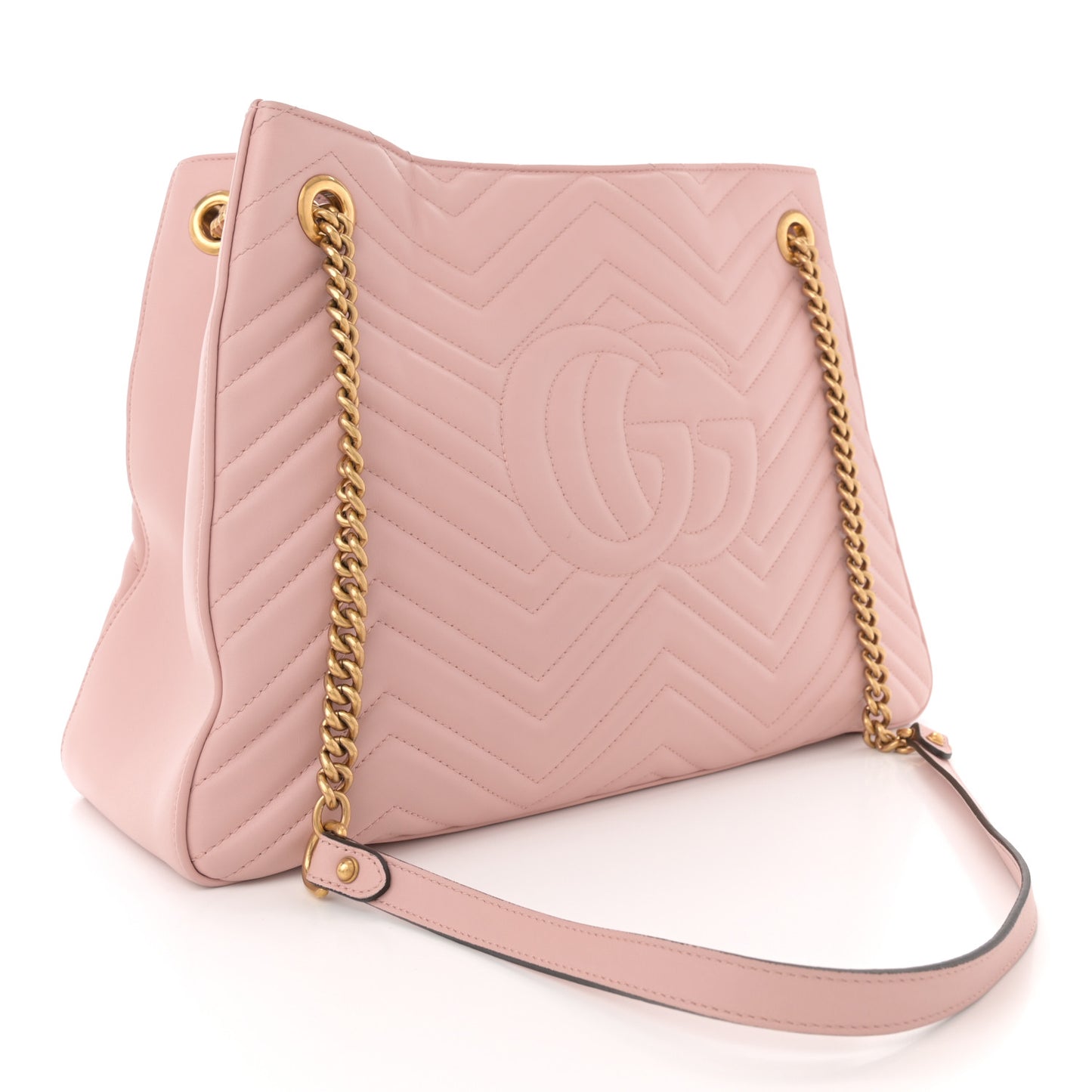 Calfskin Matelasse Medium GG Marmont Shoulder Tote Bag Perfect Pink
