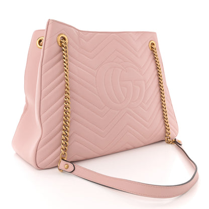 Gucci Calfskin Matelasse Medium GG Marmont Shoulder Tote Bag Perfect Pink 3 of 13