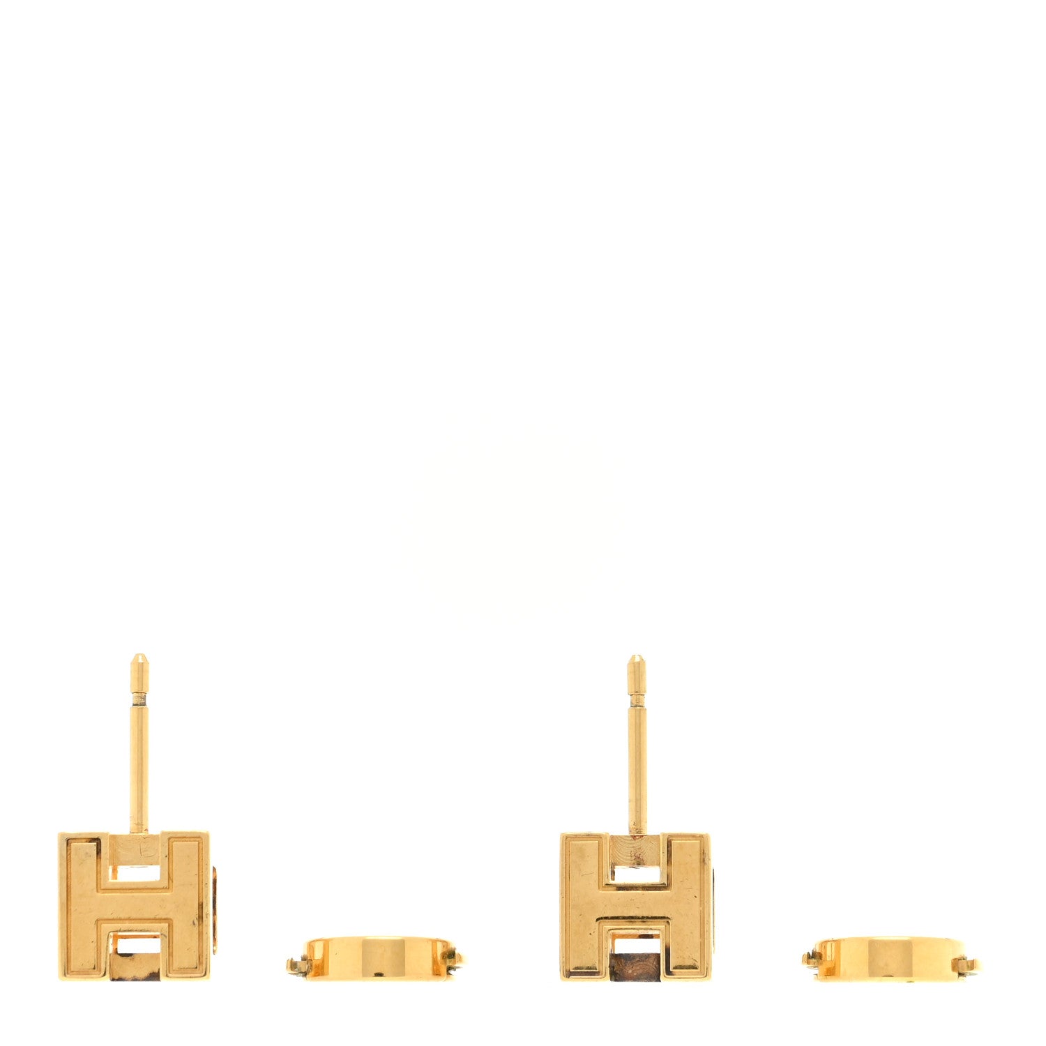 Hermes Gold Cage d'H Earrings Rose Dragee 3 of 4