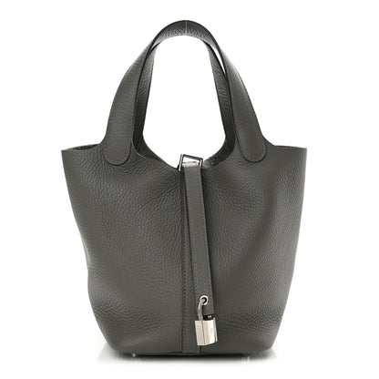 Hermes Taurillon Clemence Picotin Lock 18 PM Gris Meyer 1 of 13