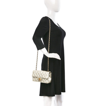 Chanel Metallic Lambskin Quilted Mini Rectangular Flap Gold 2 of 9