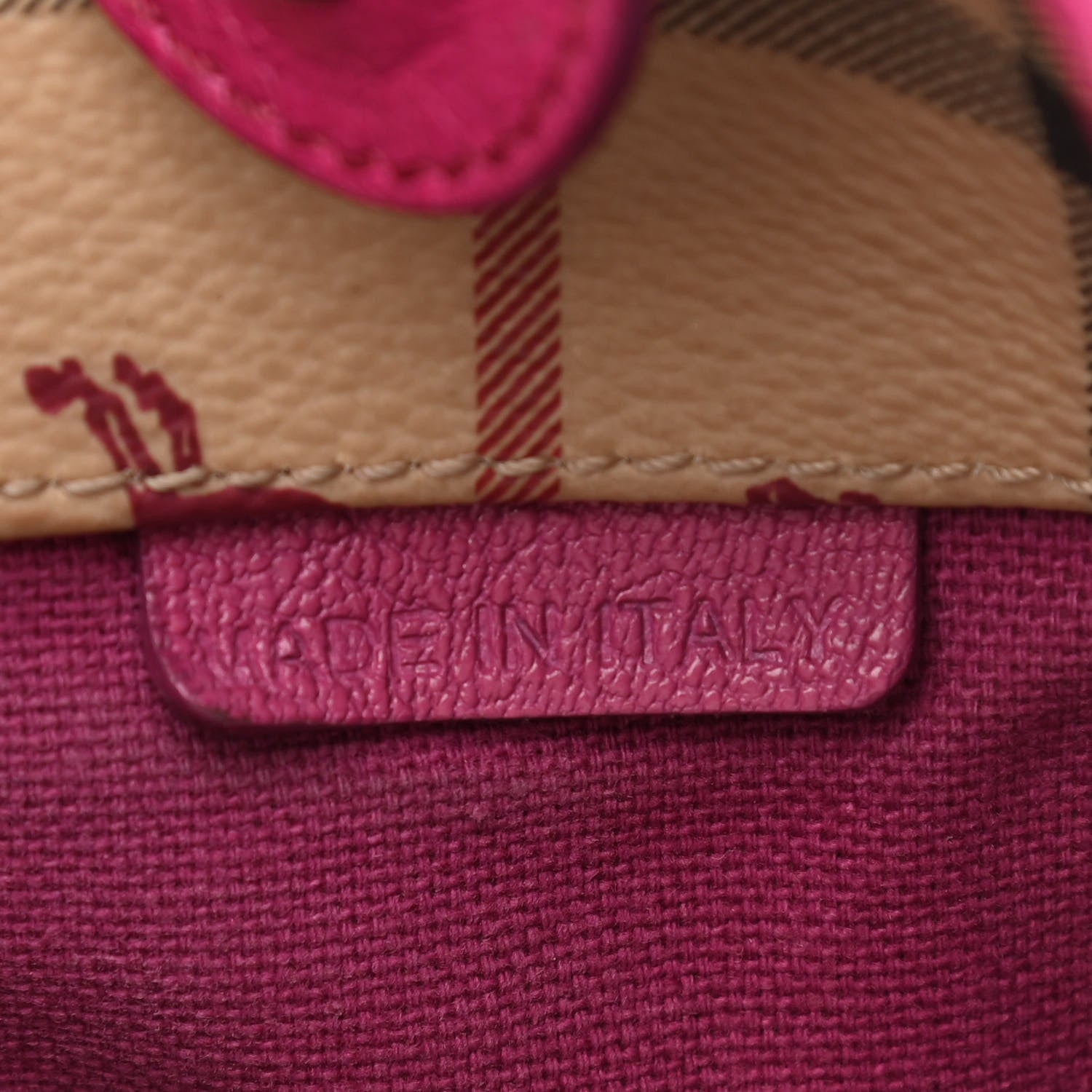 Burberry Haymarket Check Medium Canterbury Tote Bright Rhubarb Pink 6 of 14
