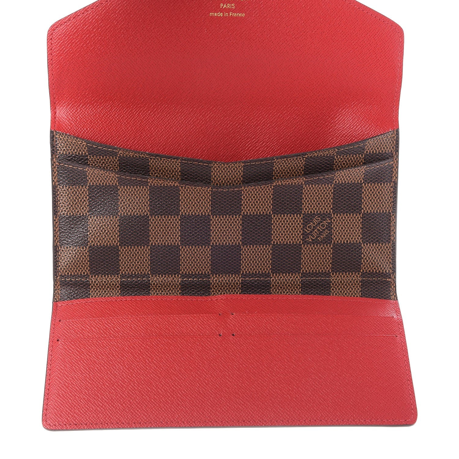 Louis Vuitton Damier Ebene Josephine Wallet Red 5 of 9