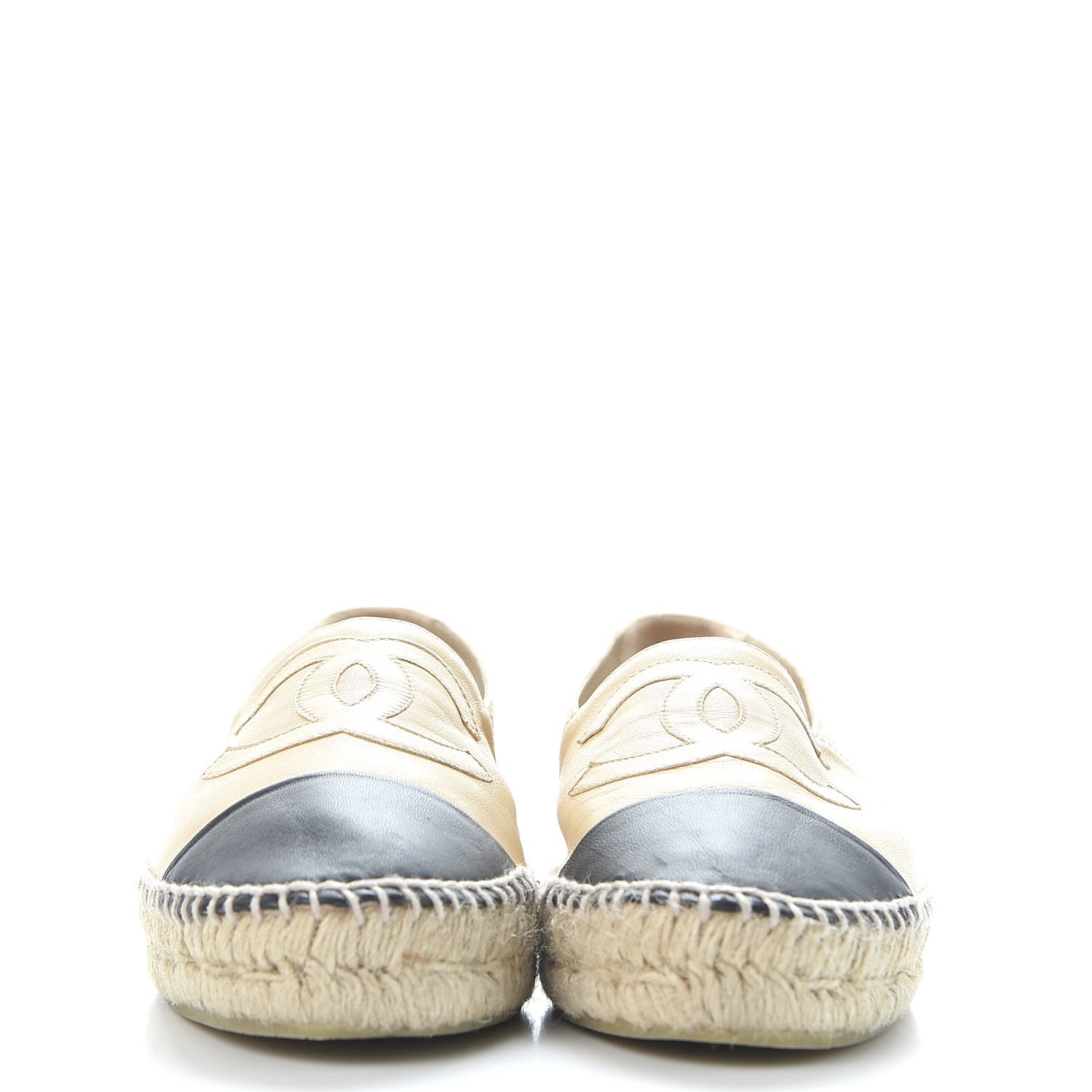 Lambskin CC Espadrilles 41 Beige Black