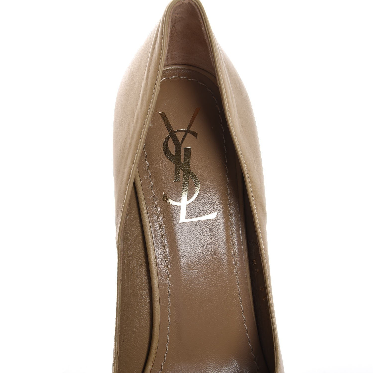 Saint Laurent Calfskin Palais 105 Pumps 37 Beige 9 of 11