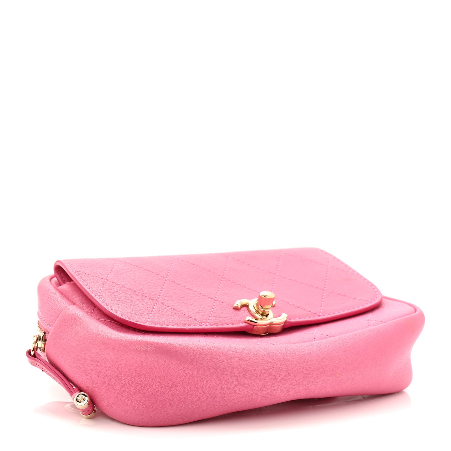 Goatksin Quilted Casual Trip Waist Bag Pink