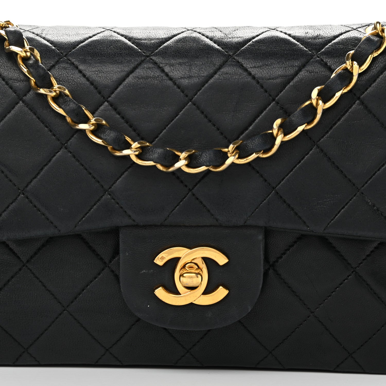 Chanel Lambskin Quilted Small Double Flap Black 9 of 15