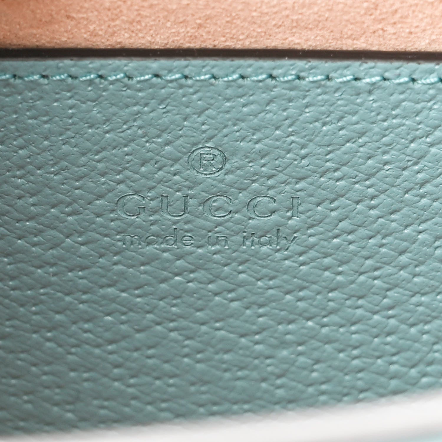 Gucci Textured Dollar Calfskin Web Mini Diana Tote Bag Dusty Azure Deep Orange 6 of 9