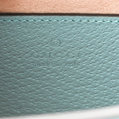 Gucci Textured Dollar Calfskin Web Mini Diana Tote Bag Dusty Azure Deep Orange 6 of 9