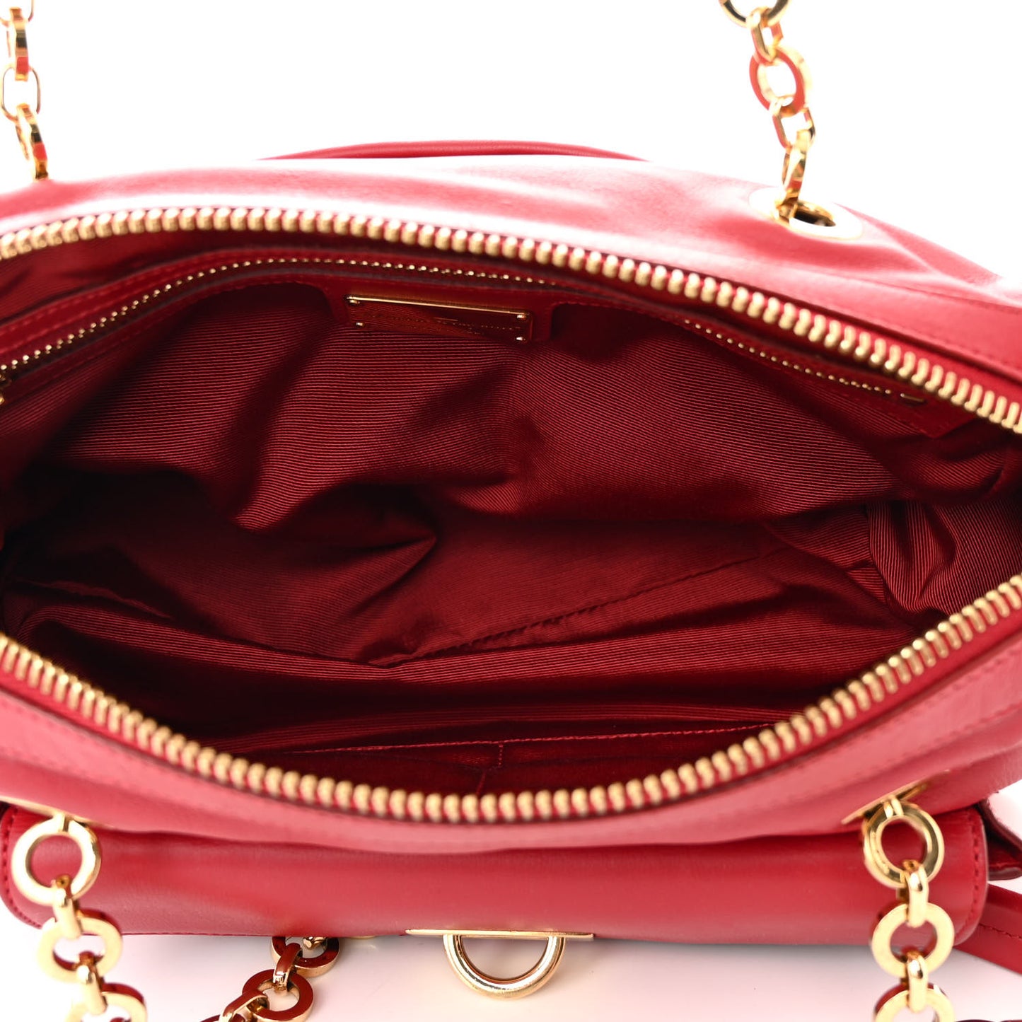 Calfskin Gancini Shoulder Bag Red