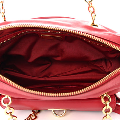 Salvatore Ferragamo Calfskin Gancini Shoulder Bag Red 5 of 11