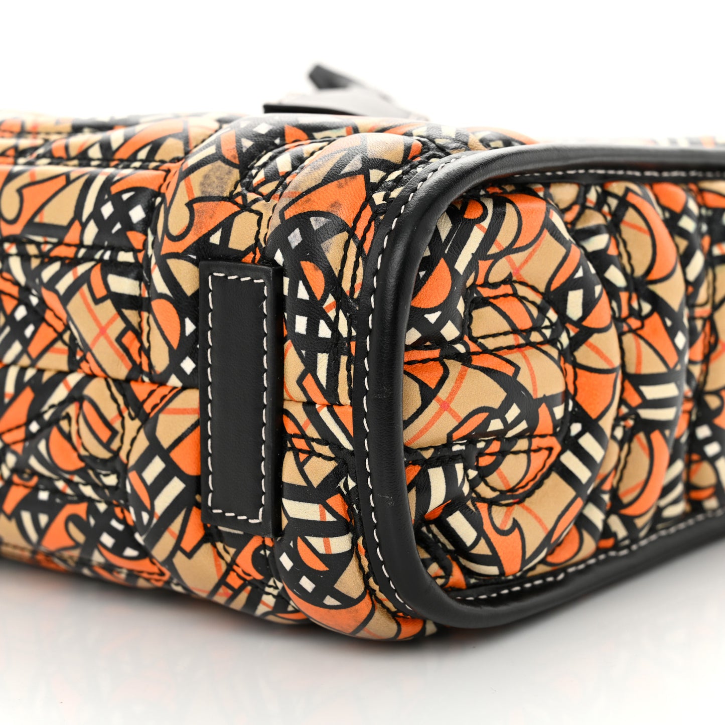 Lambskin Quilted Printed TB Heritage Check Mini Freya Tote Orange