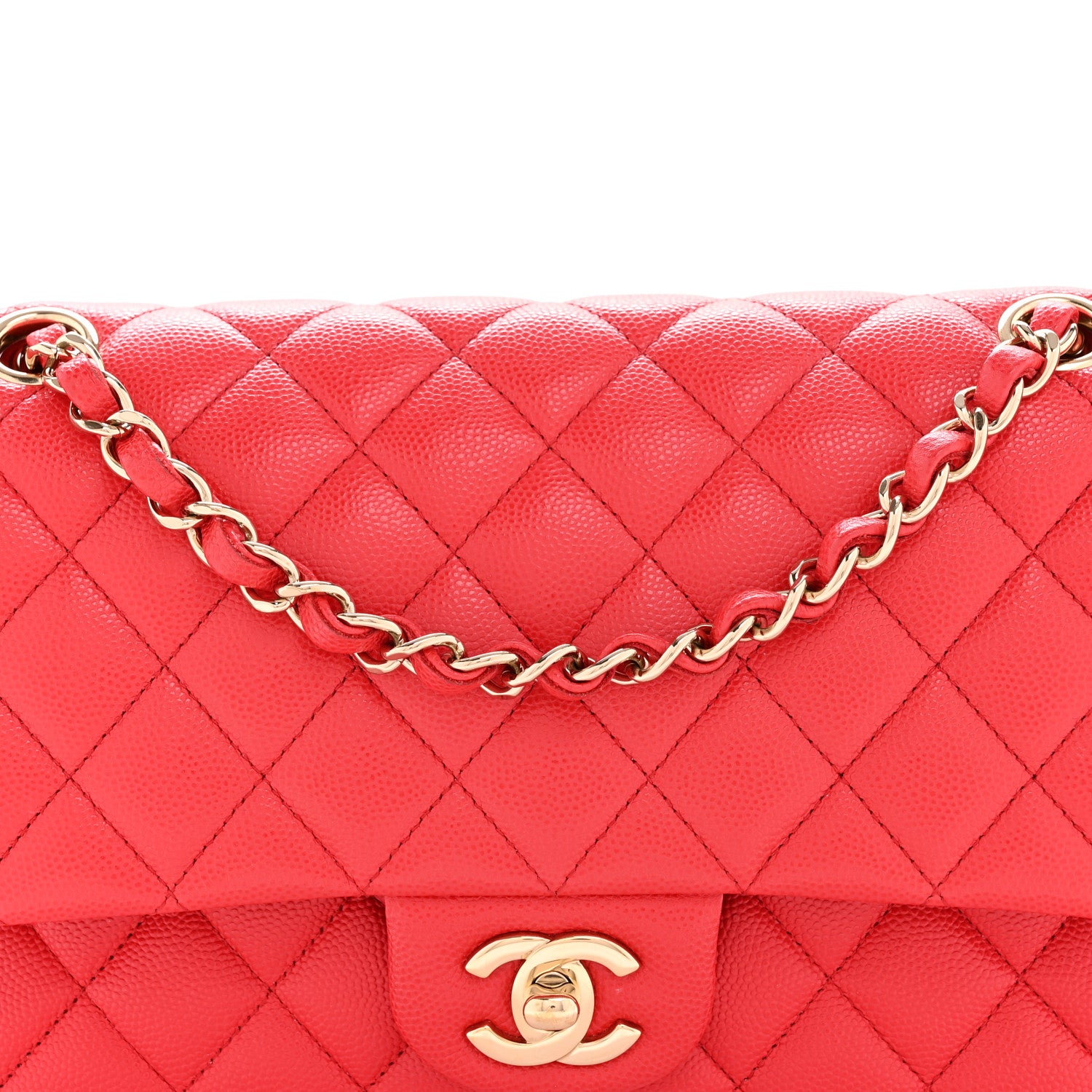 Chanel Caviar Quilted Medium Double Flap Red 8 of 12