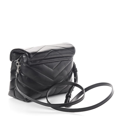 Saint Laurent Calfskin Y Quilted Monogram Toy Loulou Crossbody Bag Black 3 of 9
