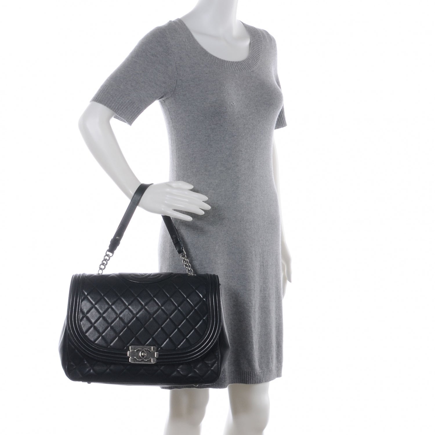 Chanel Lambskin Quilted Large Antik Boy Flap Black 2 of 6