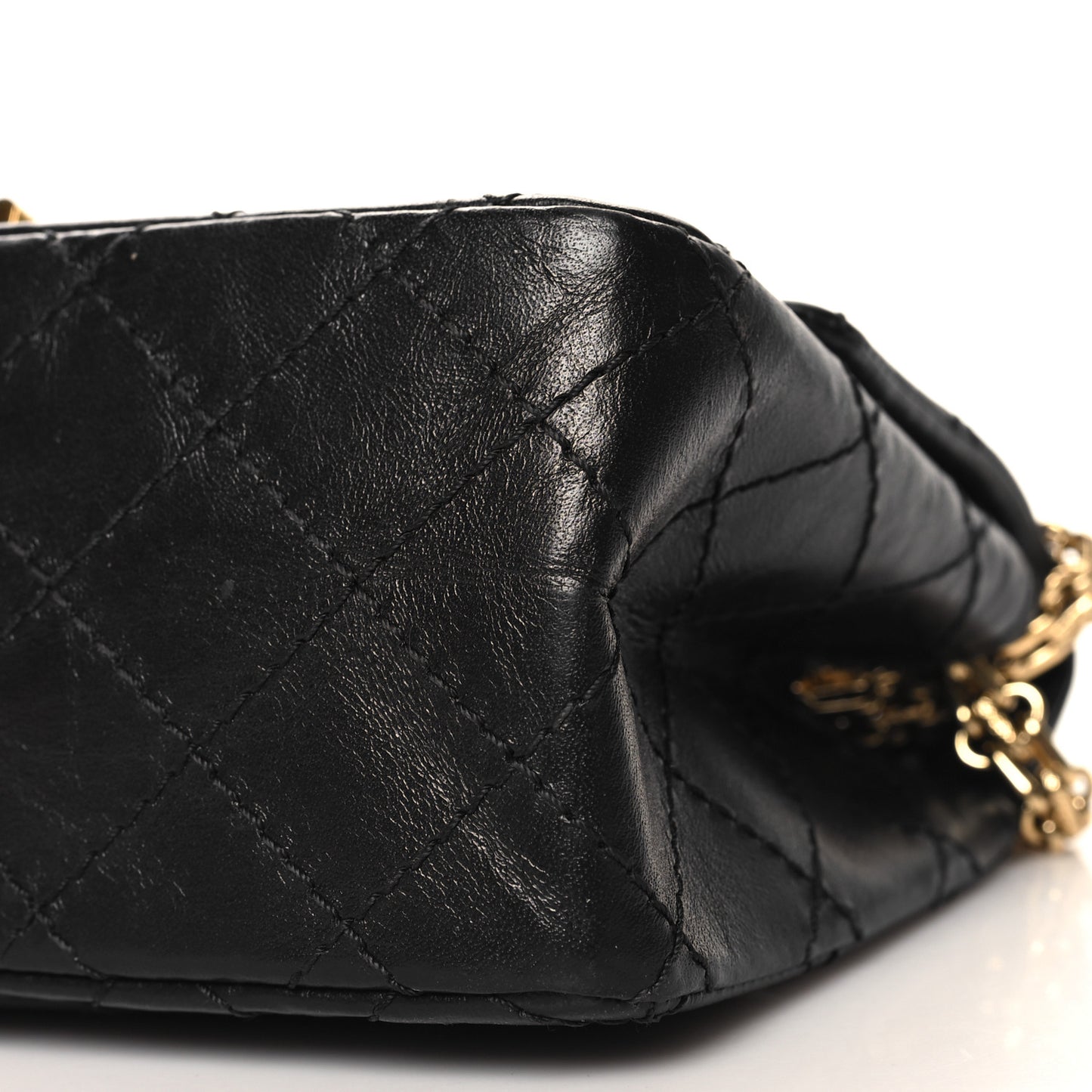 Aged Calfskin Quilted 2.55 Reissue Mini Flap Black