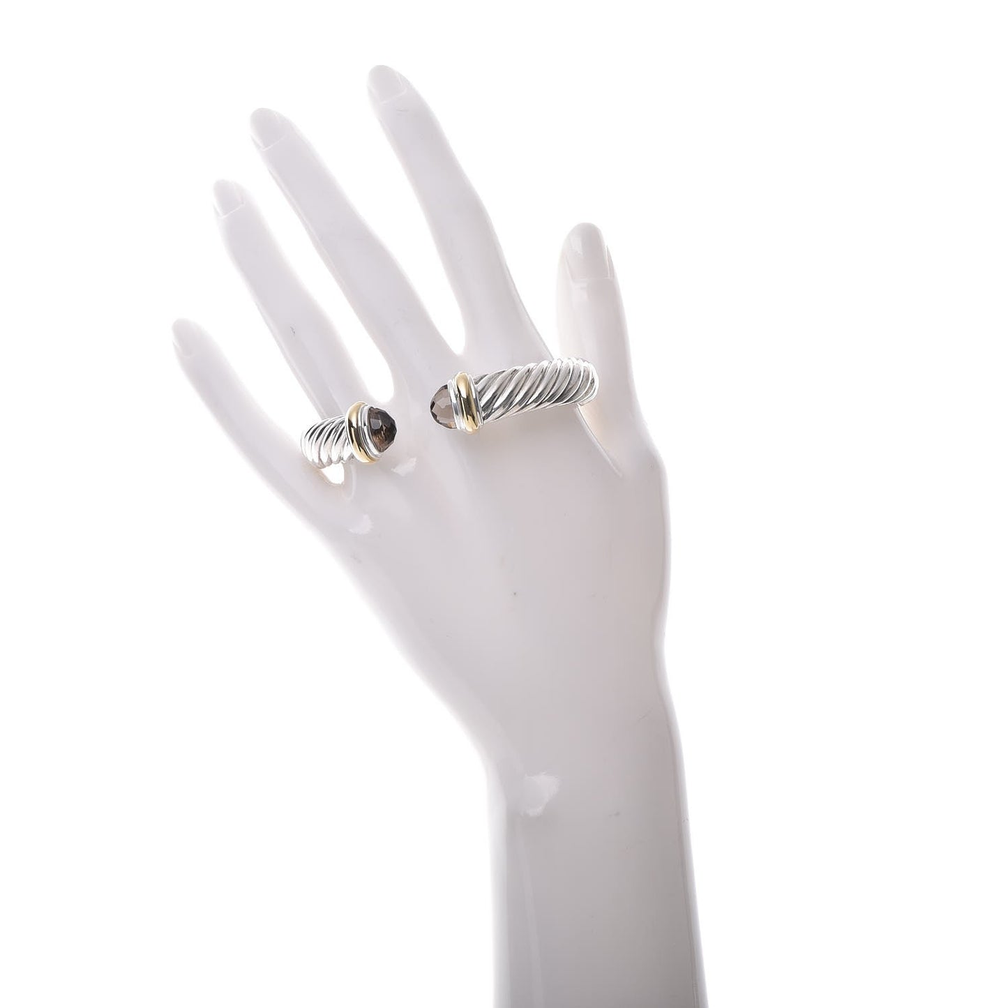 Sterling Silver 18K Yellow Gold Smoky Quartz 11mm Waverly Bracelet