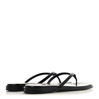 Chanel Goatskin Times Square Thong Sandals 37.5 Black 5 of 10