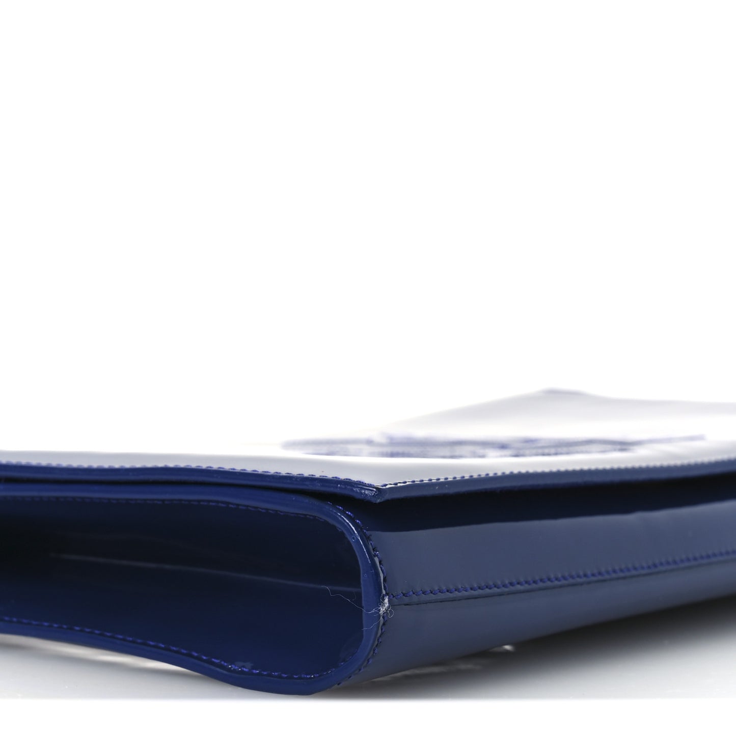 Patent Calfskin Monogram Large Belle De Jour Clutch Royal Blue