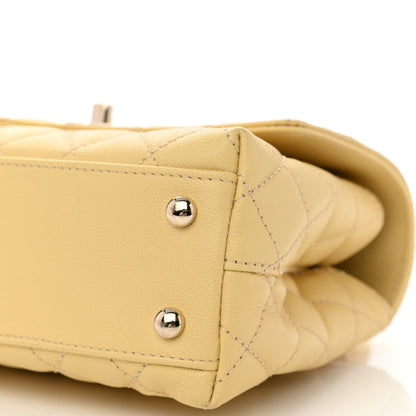 Chanel Caviar Quilted Mini Coco Handle Flap Yellow 9 of 10