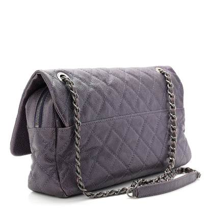 Chanel Iridescent Caviar Quilted Large Chic Flap Dark Purple 3 of 10