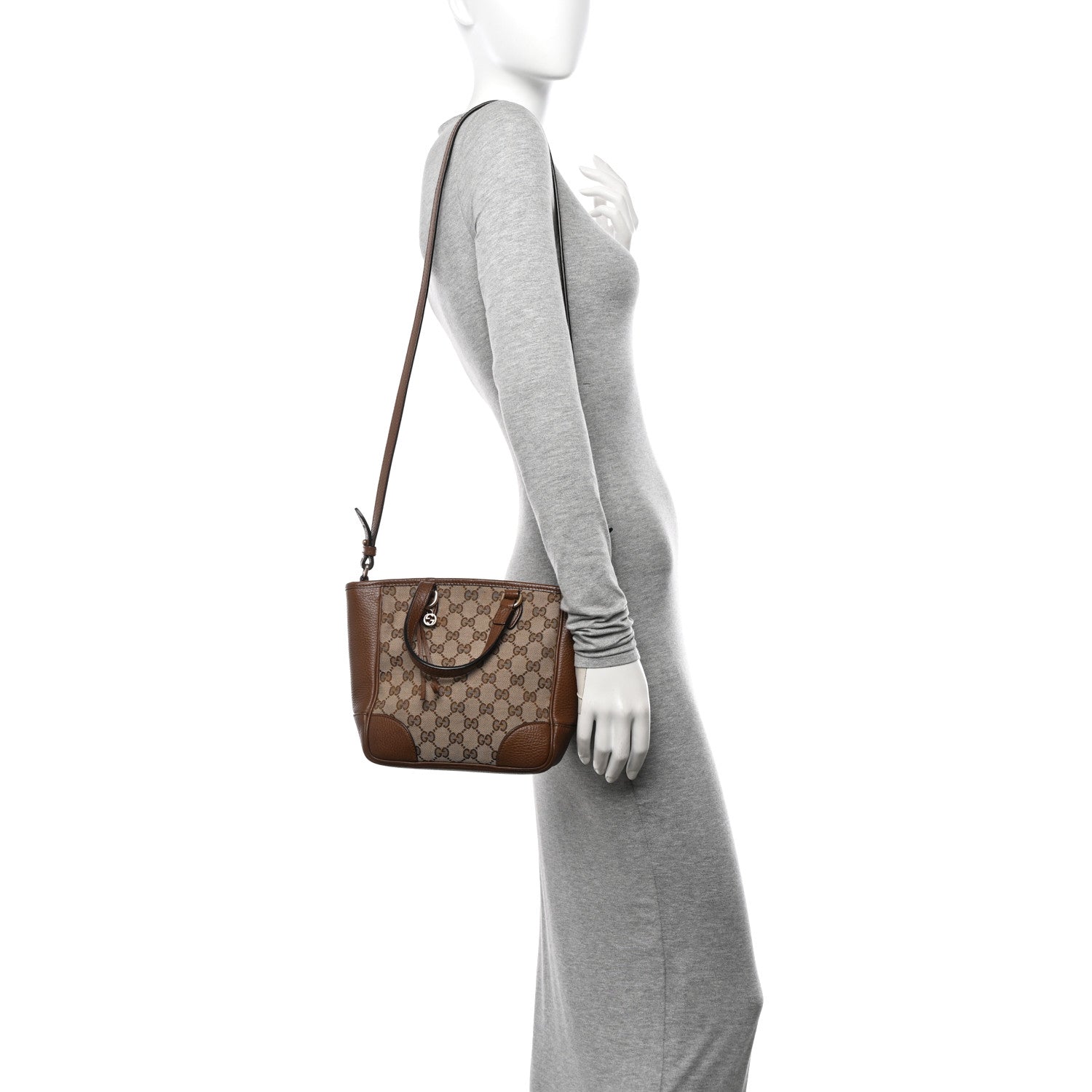 Gucci Monogram Small Bree Tote Beige Tabacco 2 of 10