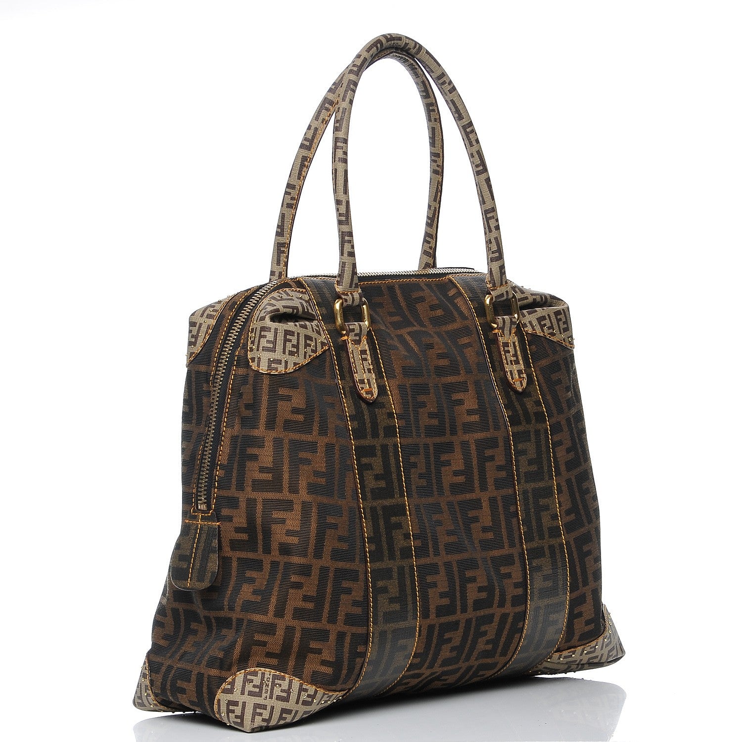 Fendi Zucca Zucchino Spalmati Large B Mix Tote Tobacco 3 of 9