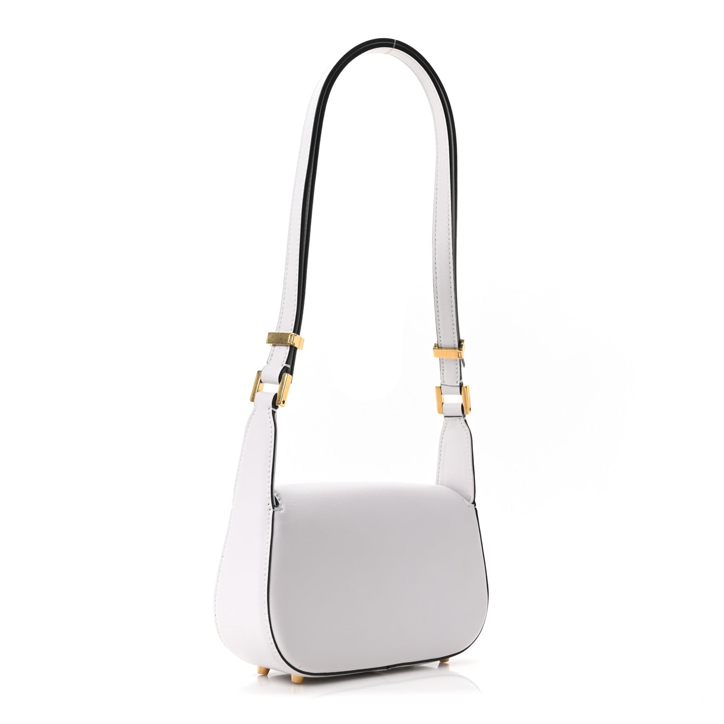 Calfskin Small Vlogo Chain Shoulder Bag Optic White