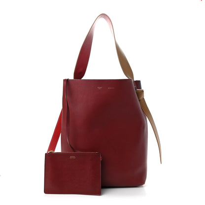 Celine Shiny Smooth Calfskin Small Twisted Cabas Dark Ruby Navy 1 of 12
