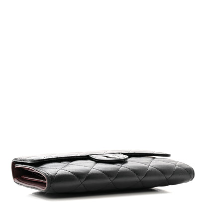 Chanel Lambskin Quilted Large Flap Wallet Black 4 of 13