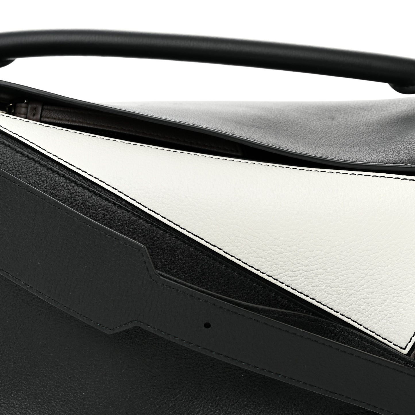 Calfskin Medium Puzzle Bag Black Taupe