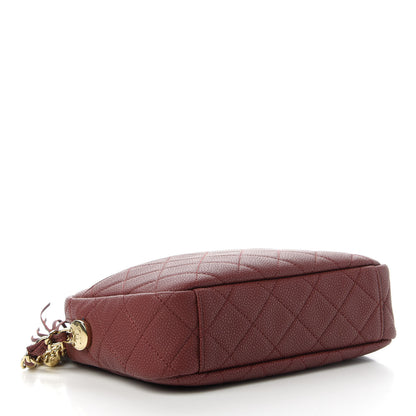 Chanel Caviar Quilted Medium Coco Tassel Camera Case Burgundy 4 of 11