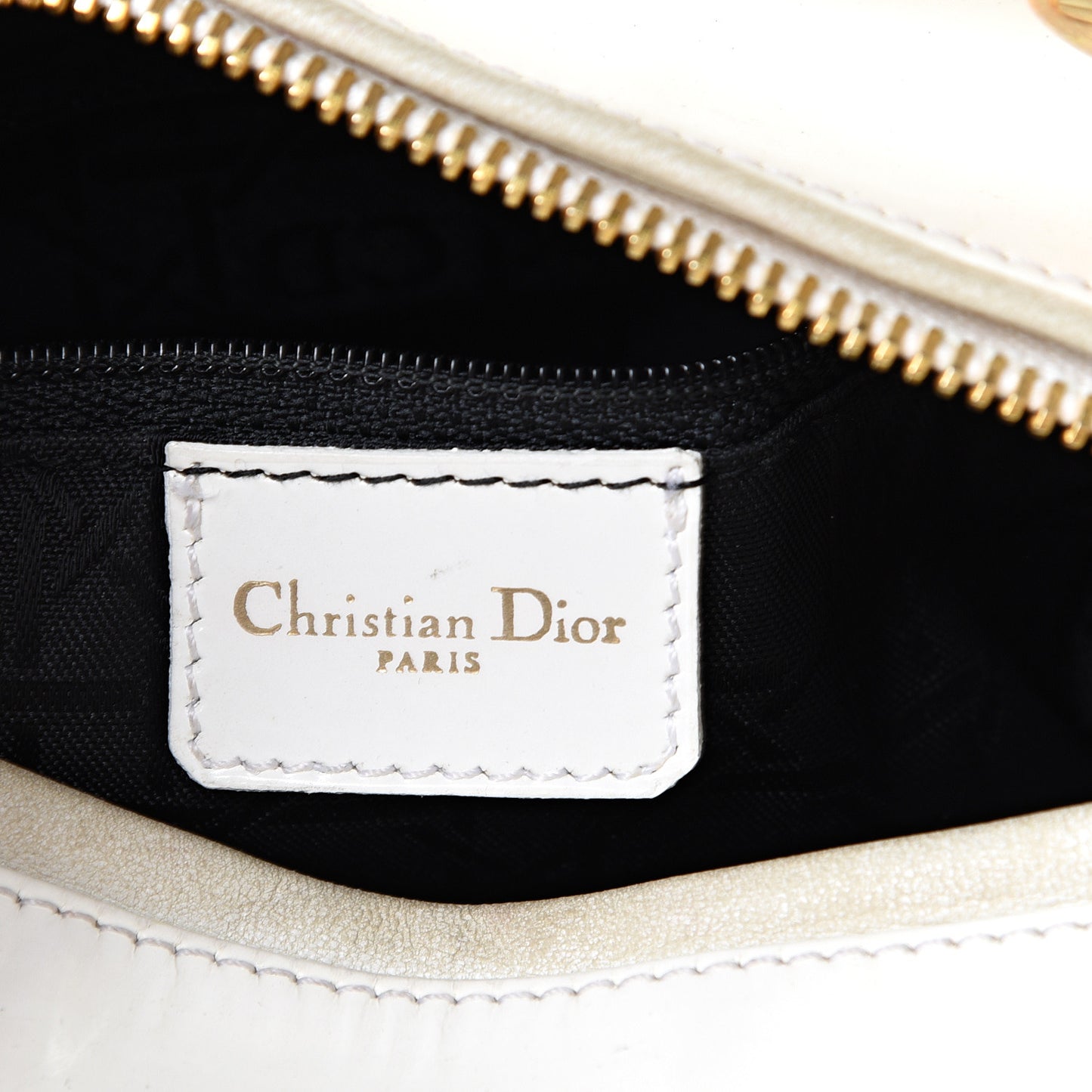 Patent Cannage Medium Lady Dior White