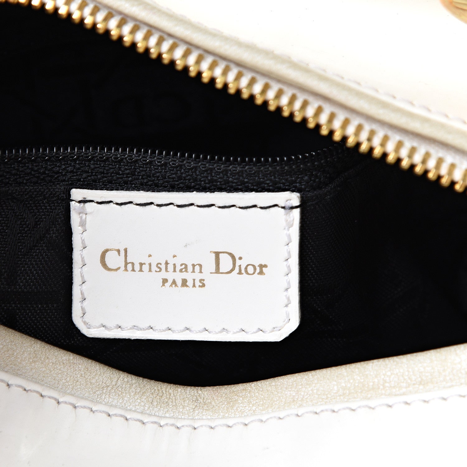 Christian Dior Patent Cannage Medium Lady Dior White 5 of 18