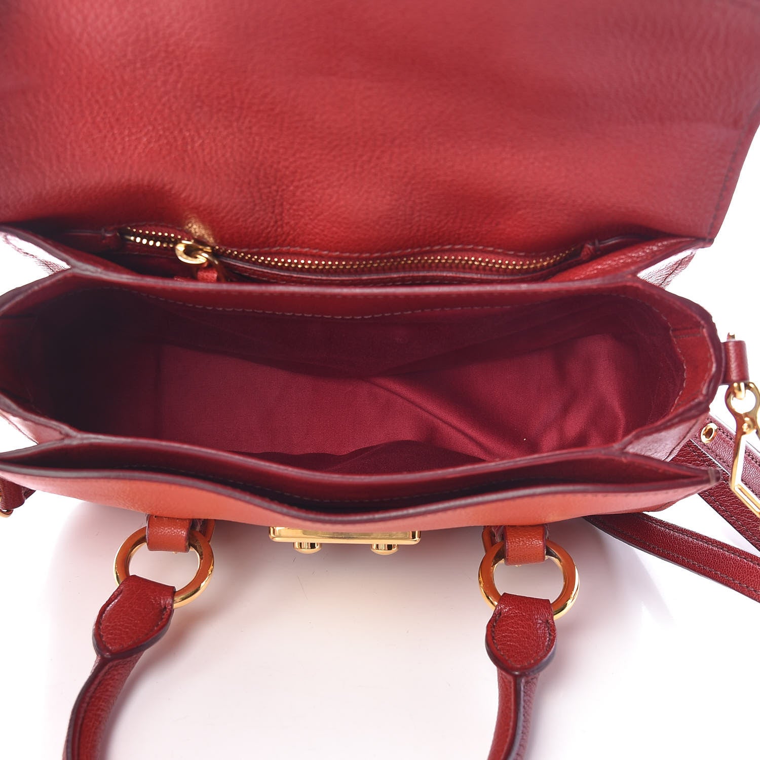 Miu Miu Goatskin Madras Crossbody Bag Mandarino Rubino 5 of 18