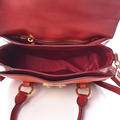Miu Miu Goatskin Madras Crossbody Bag Mandarino Rubino 5 of 18